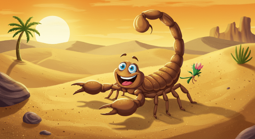 A scorpion! gasped a young jackrabbit.